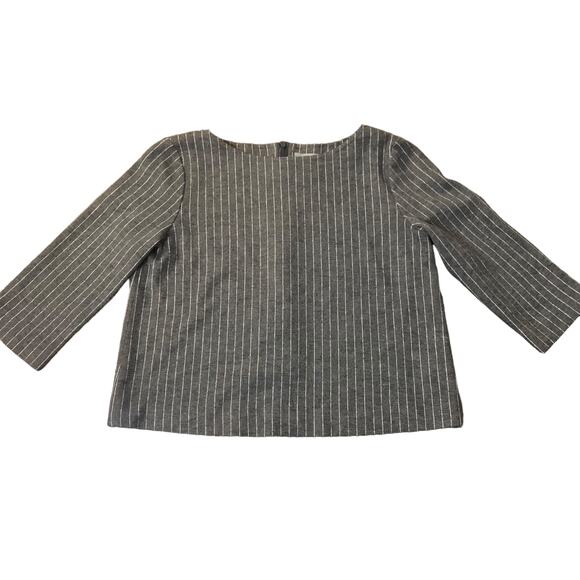 Theory Luxe gray 3/4 sleeve wool blouse size 40 - Picture 10 of 10